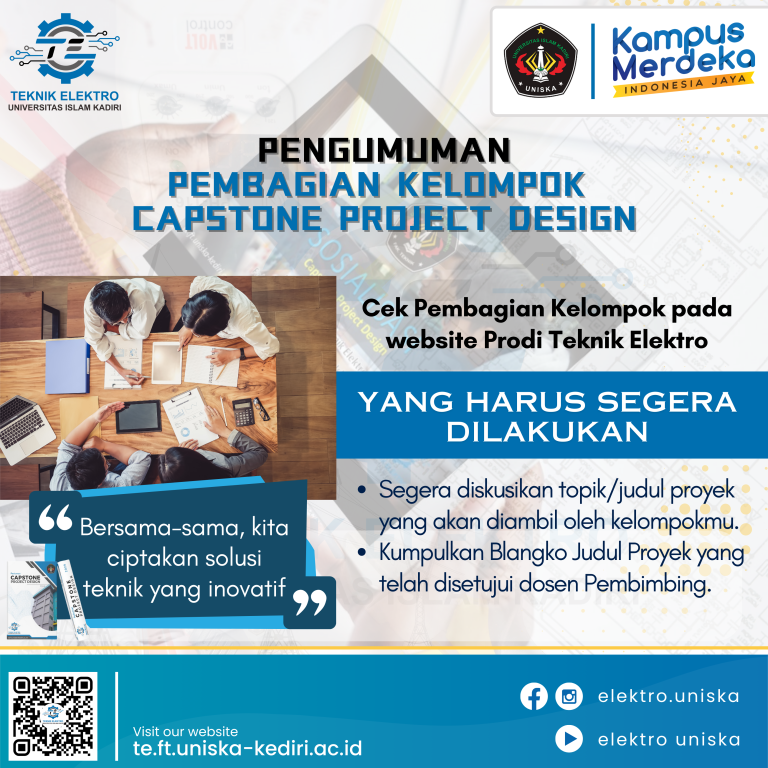 Pengumuman Pembagian Kelompok Capstone Design
